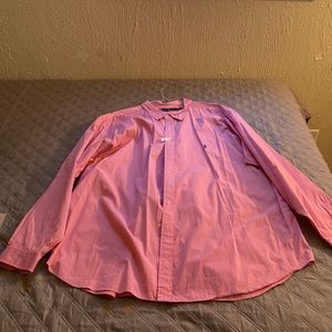 Pink pin stripes Button Down Polo by  Ralph Lauran